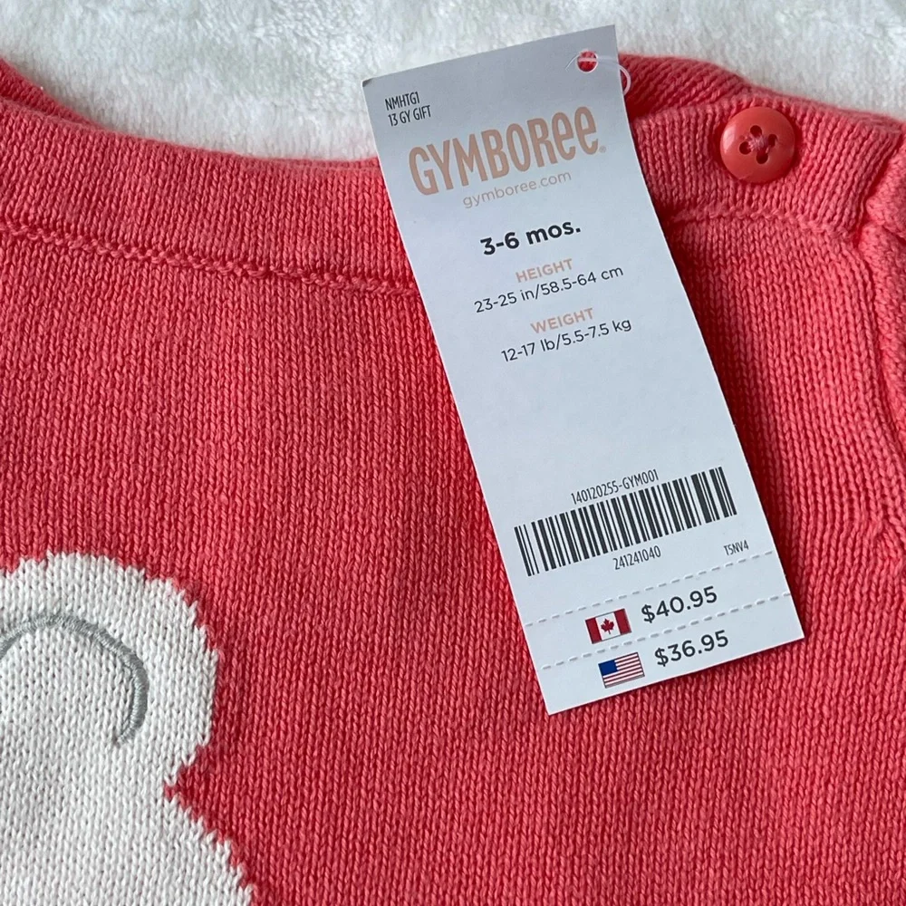 Gymboree Snow Bear Knitted Dress 100% Cotton size Baby 3-6 month